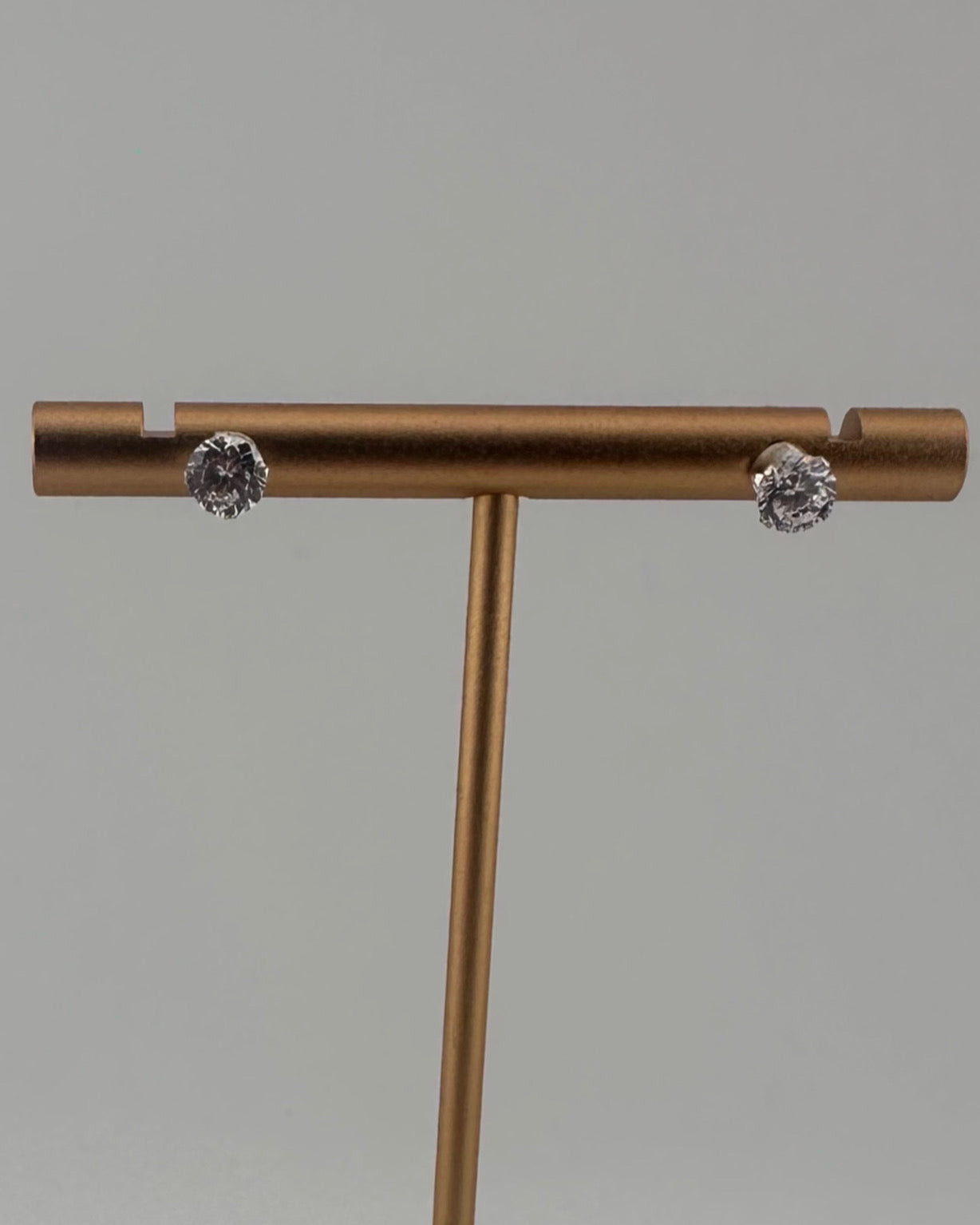 Round Stud Earrings with CZ