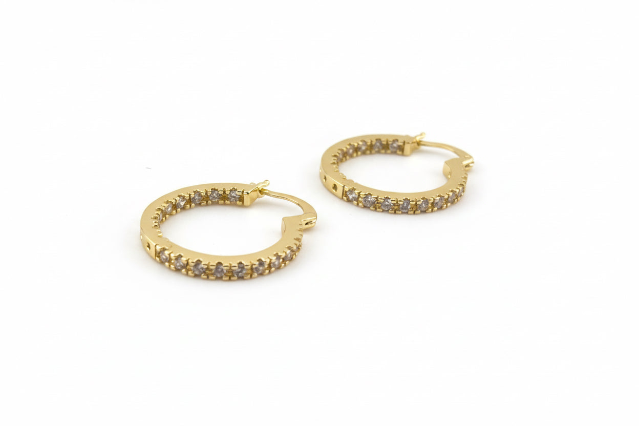 Radiant Glow CZ Hoop Earrings
