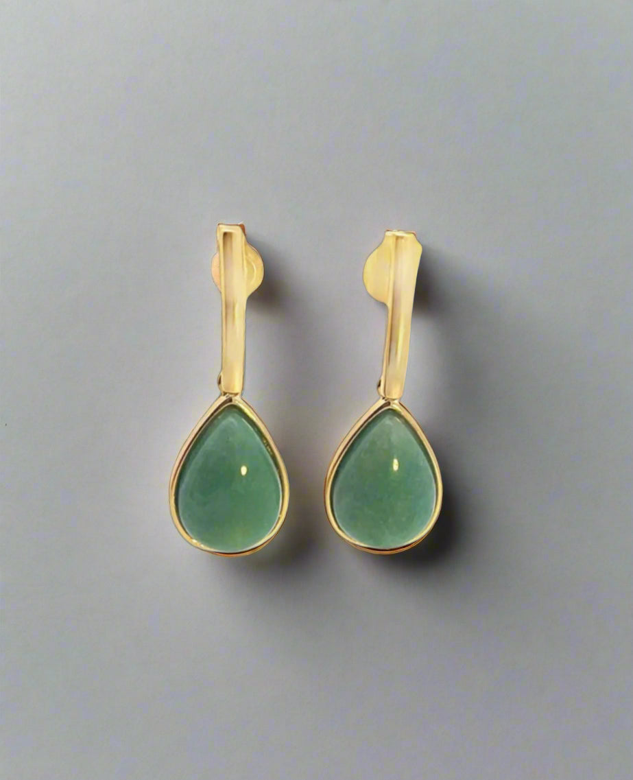 Tear Drop Natural Gemstone Earrings