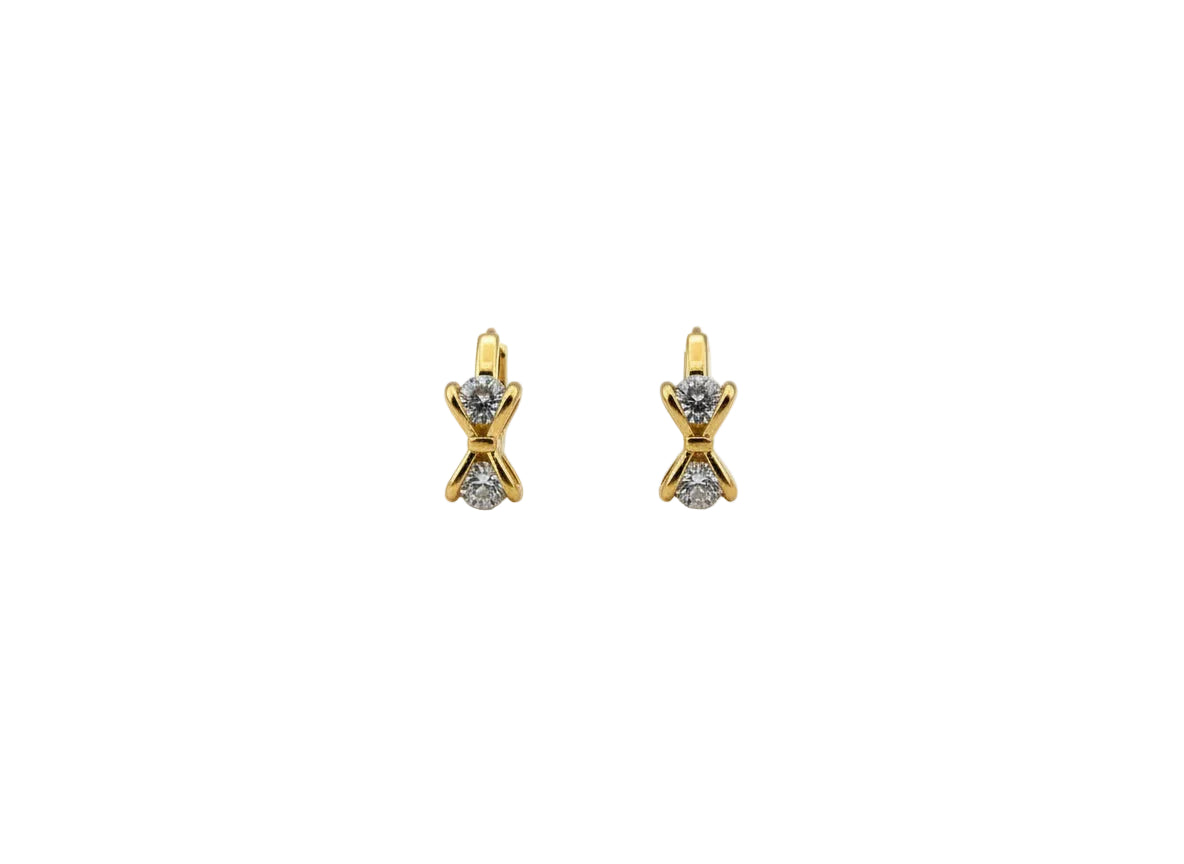 Golden Bow Sparkle Hoops