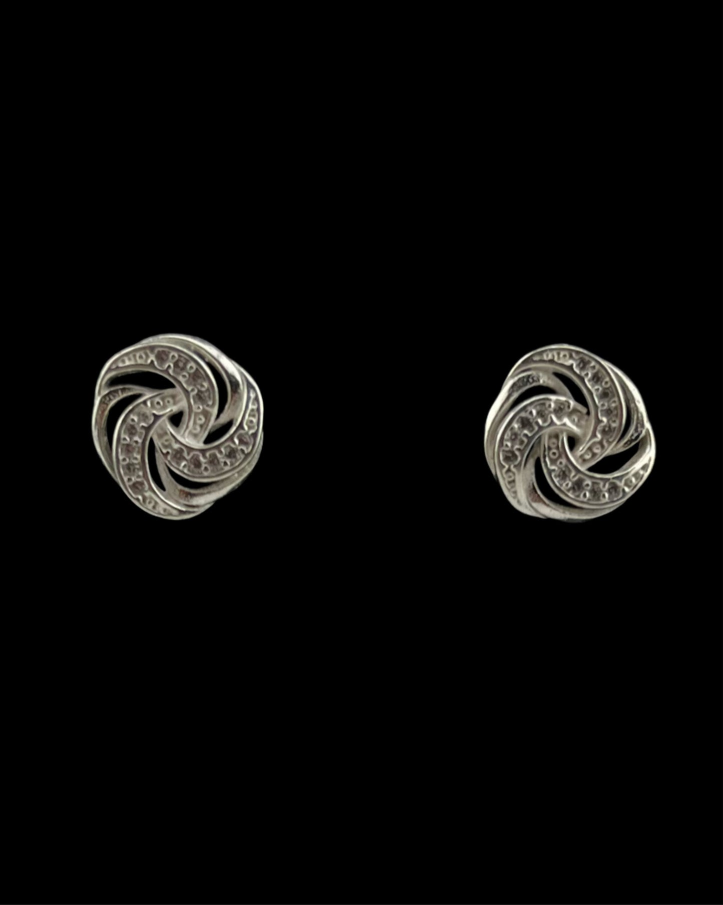 Round Knot Stud Earrings with CZ