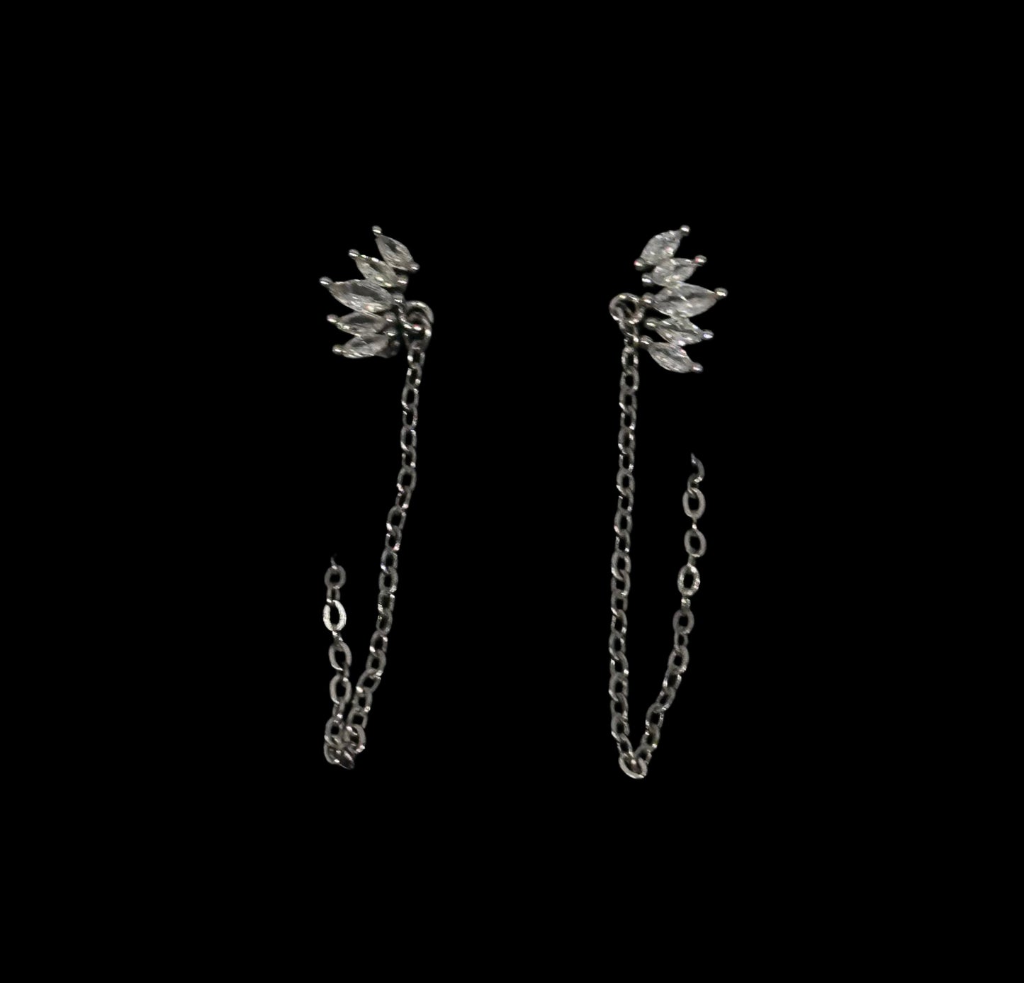 Crown-Shaped Dangle Stud Earrings