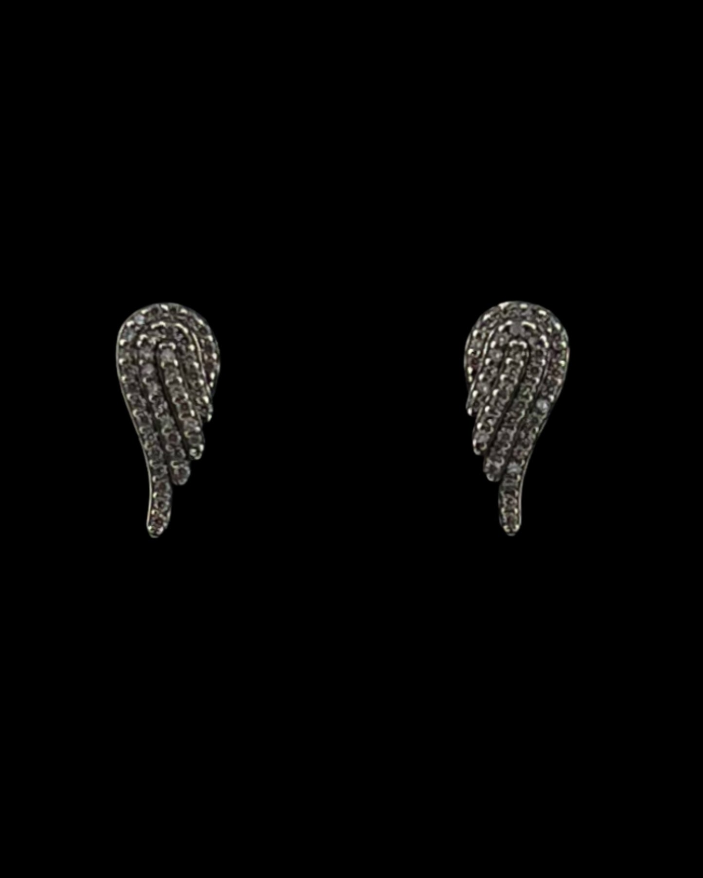 Wings-Shaped Stud Earrings with CZ