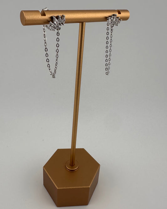 Crown-Shaped Dangle Stud Earrings