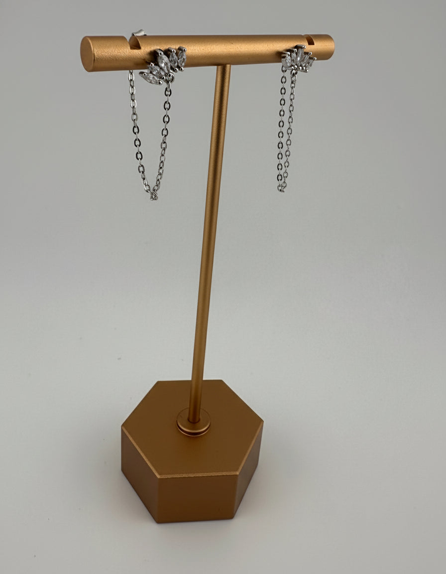 Crown-Shaped Dangle Stud Earrings