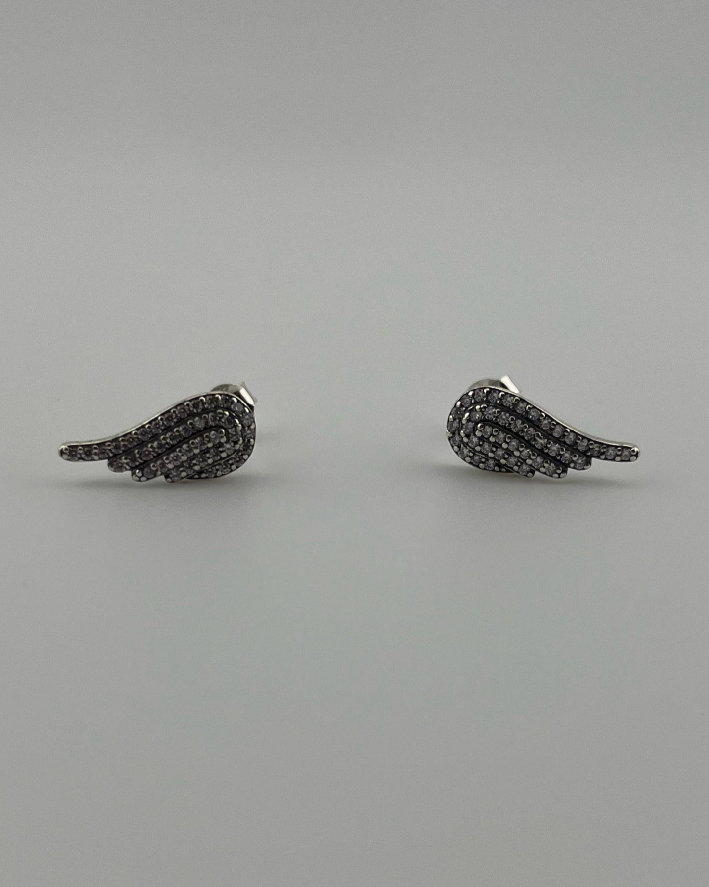 Wings-Shaped Stud Earrings with CZ