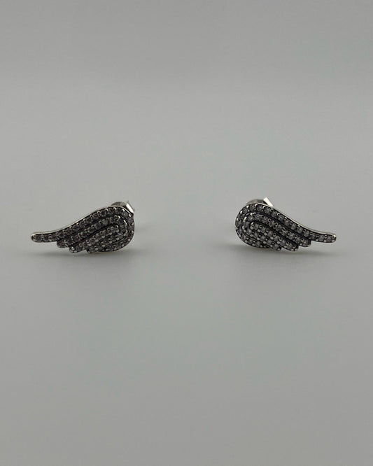 Wings-Shaped Stud Earrings with CZ