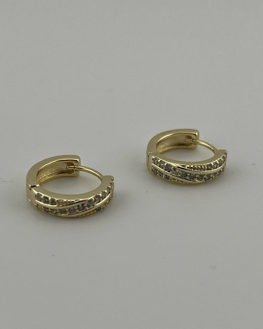 Twisted Elegance CZ Gold-Filled Hoops