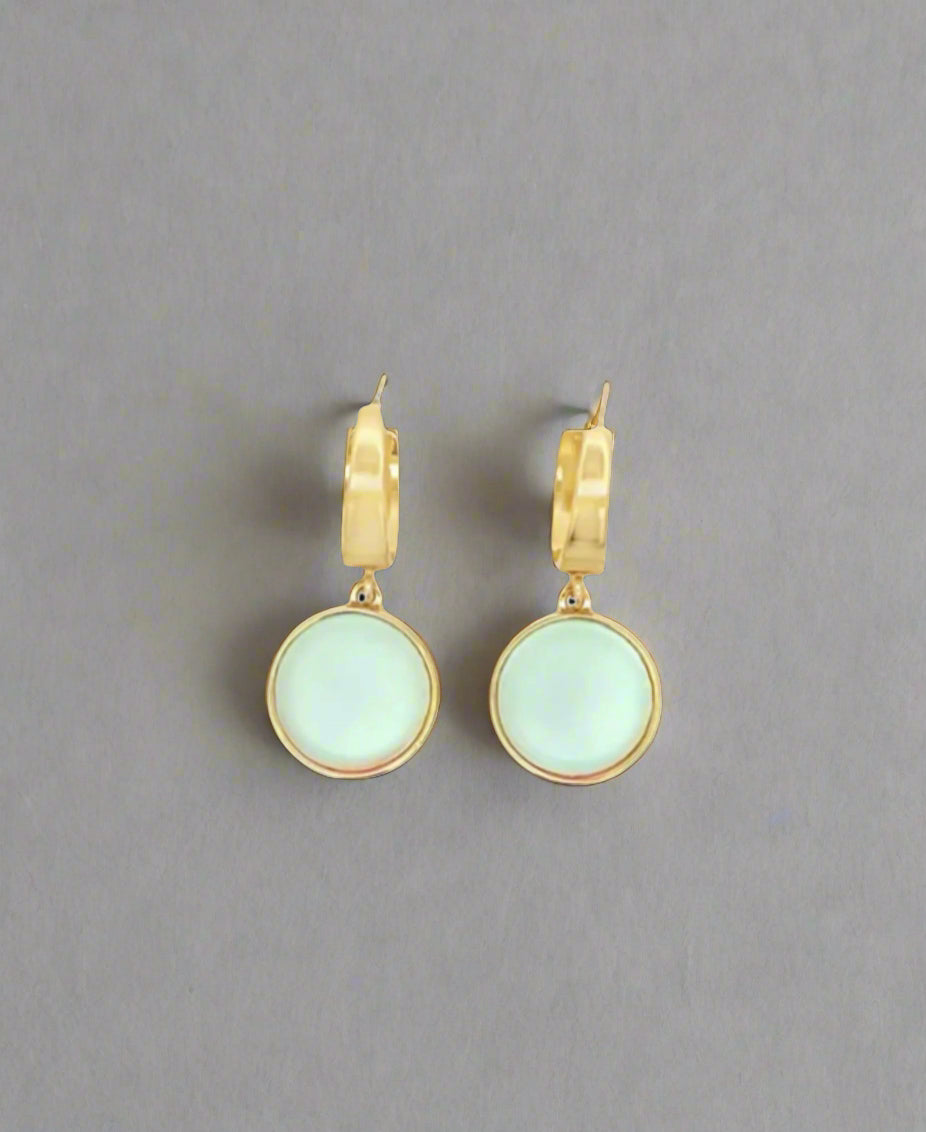 Natural Stone Round Earrings