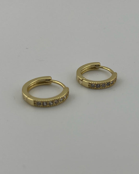 Mini Sparkle CZ Gold-Filled Hoops