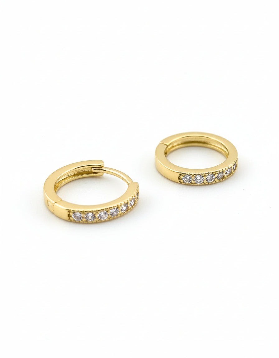 Mini Sparkle CZ Gold-Filled Hoops
