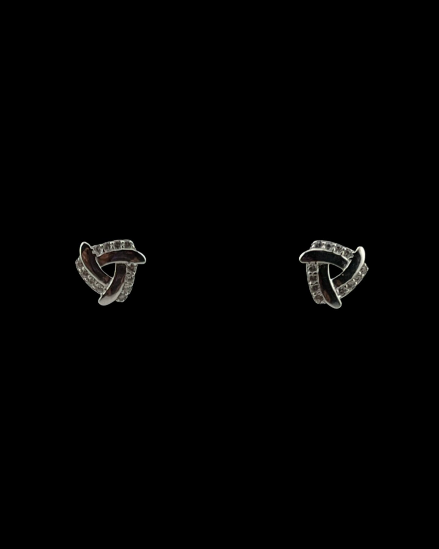 Triangle Knot Stud Earrings with CZ