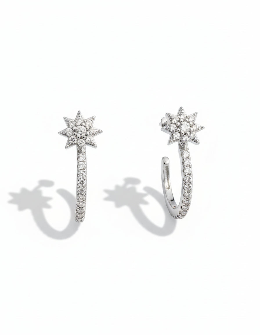 North Star Stud Earrings with CZ