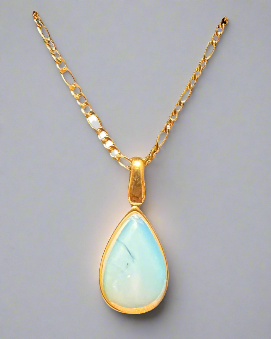 Tear Drop Natural Gemstone Necklace