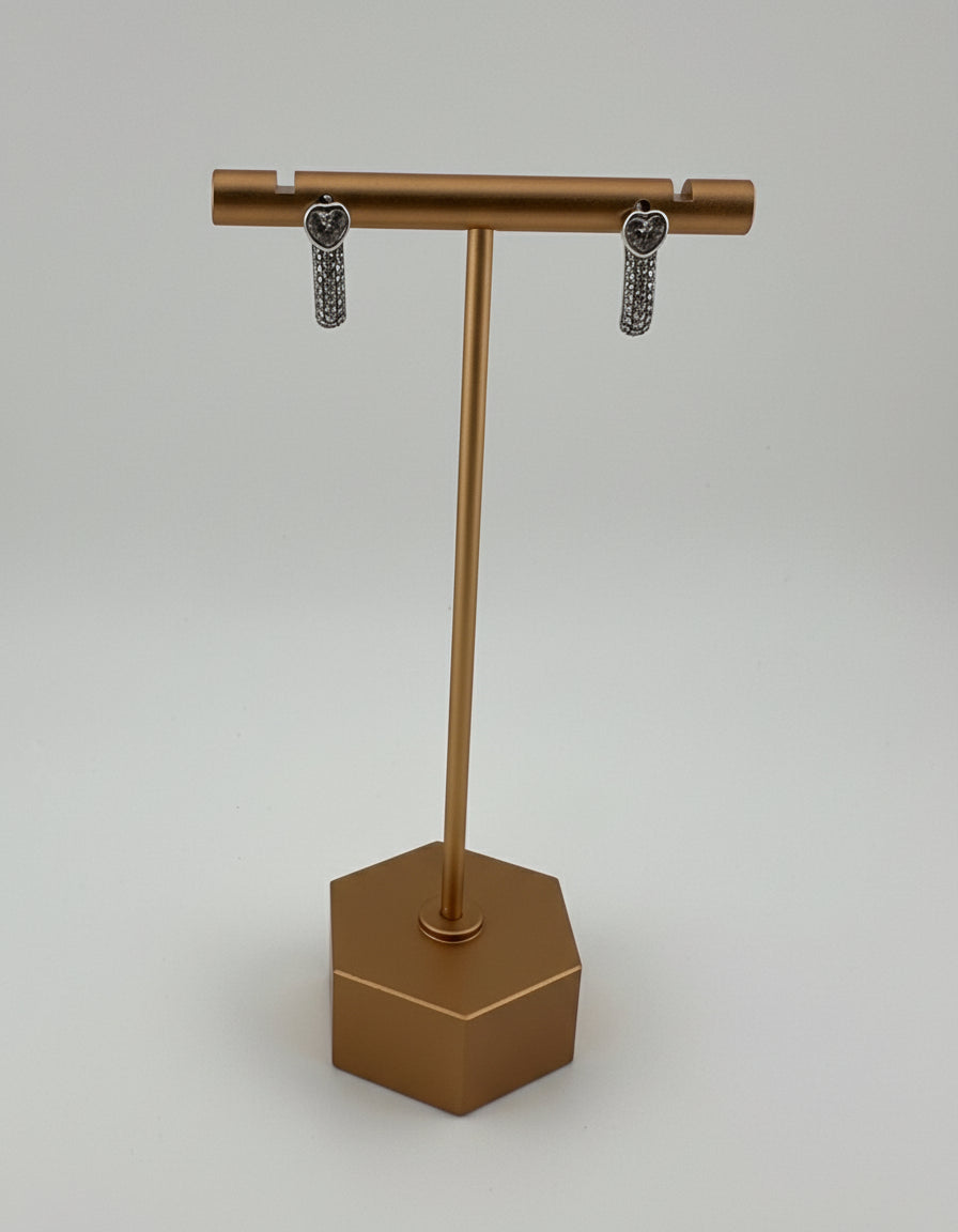 Heart Torch-Shaped Stud Earrings