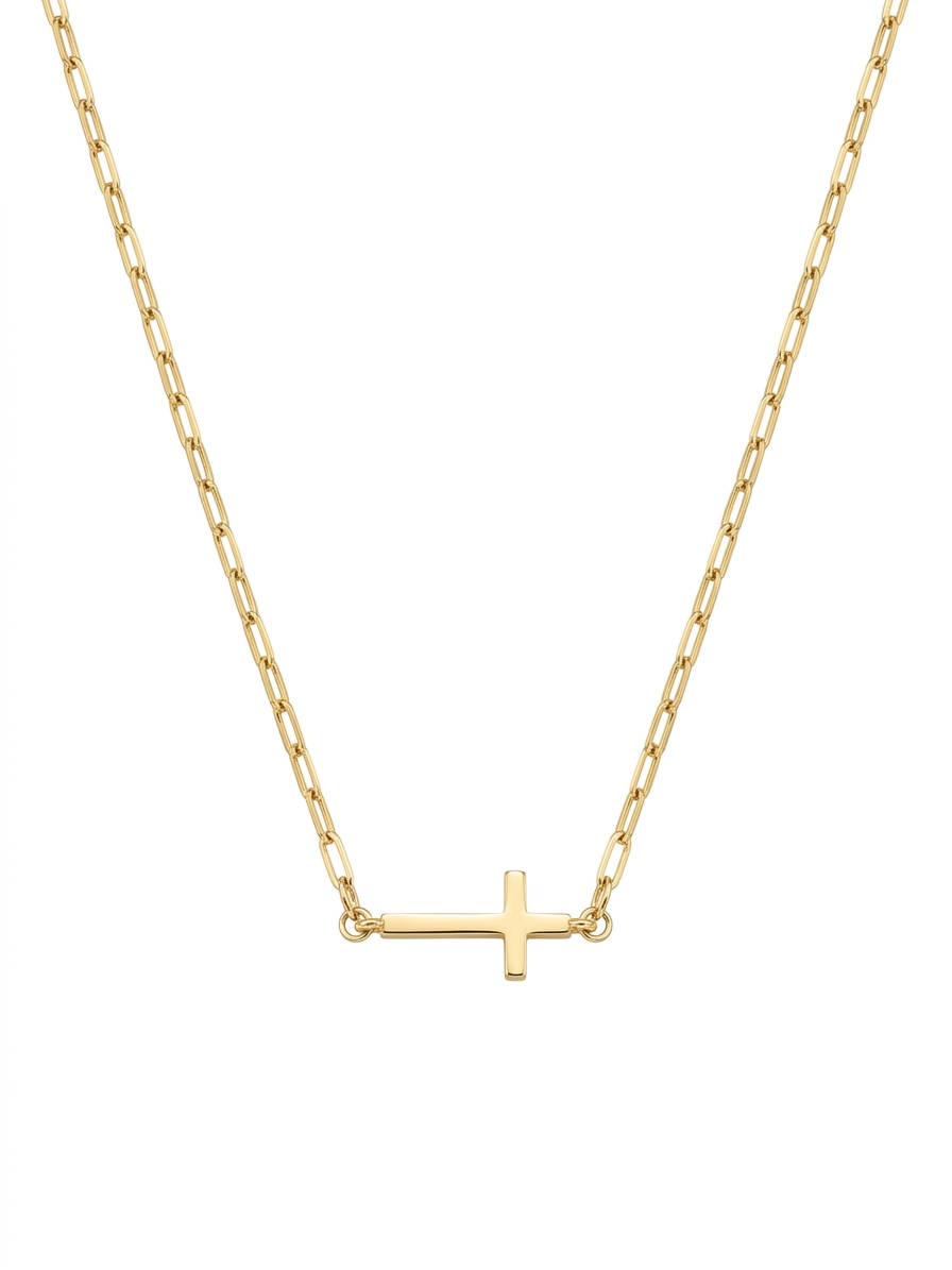 Endless Faith Sideways Cross Necklace