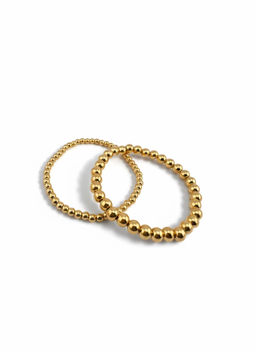 Golden Gleam Bead Bracelet