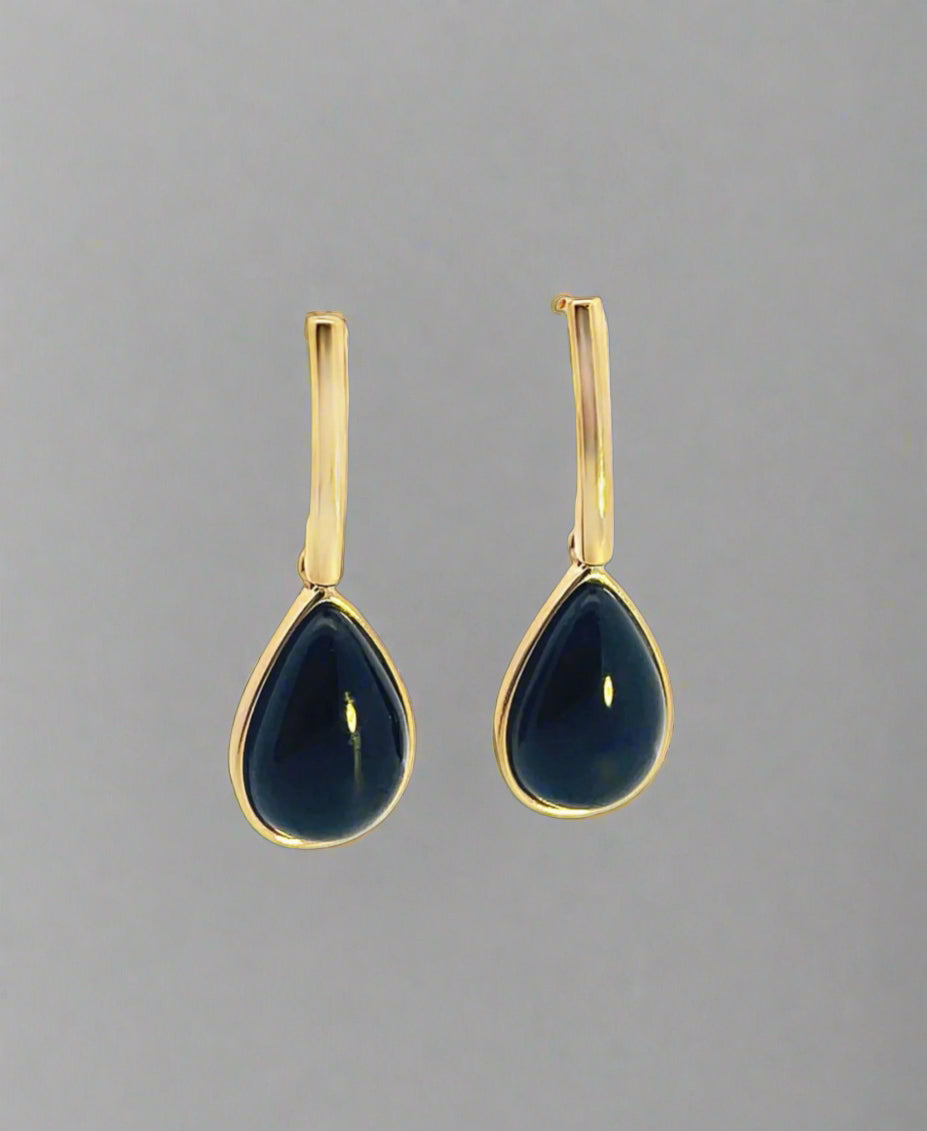 Tear Drop Natural Gemstone Earrings