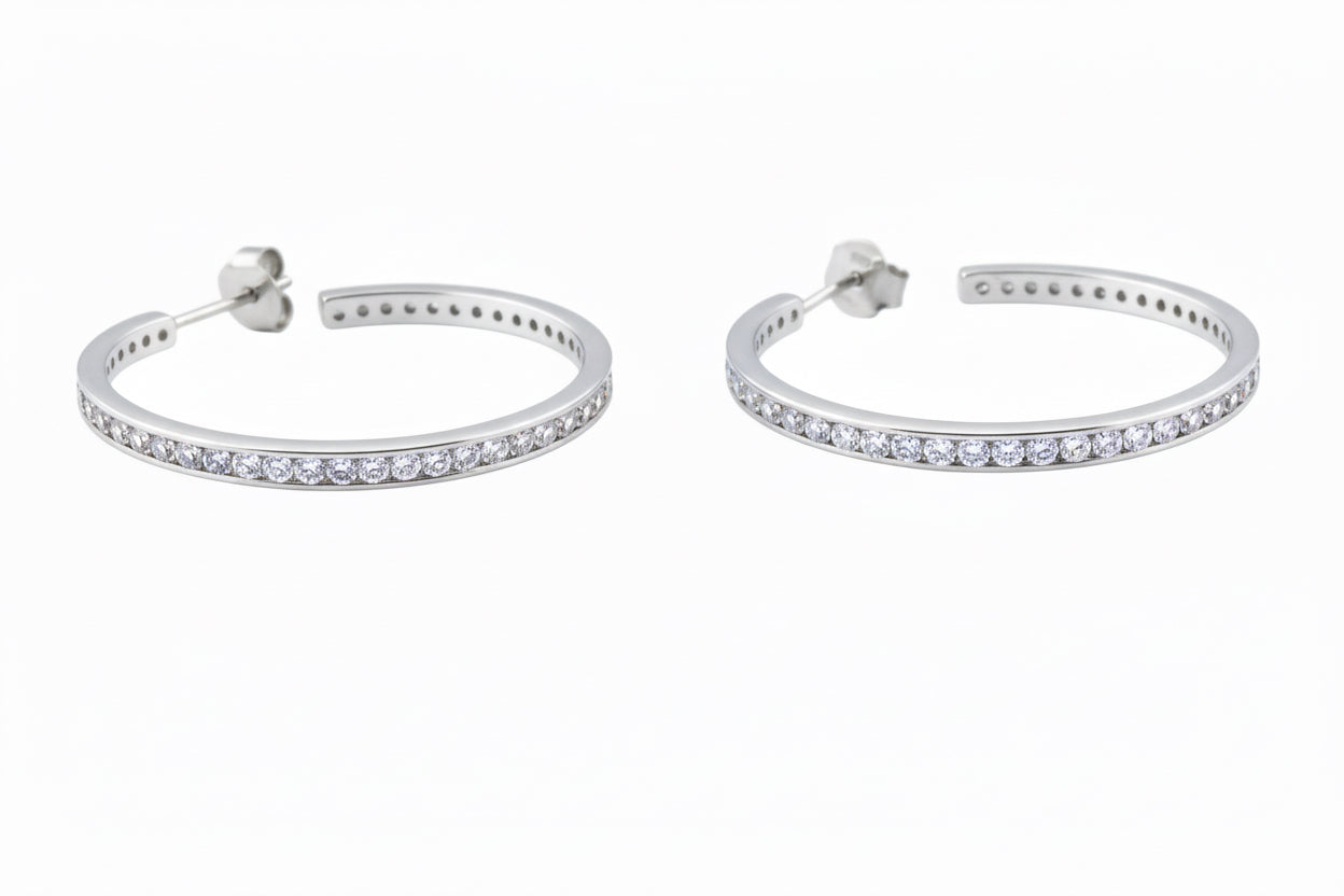 Large Hoops with CZ