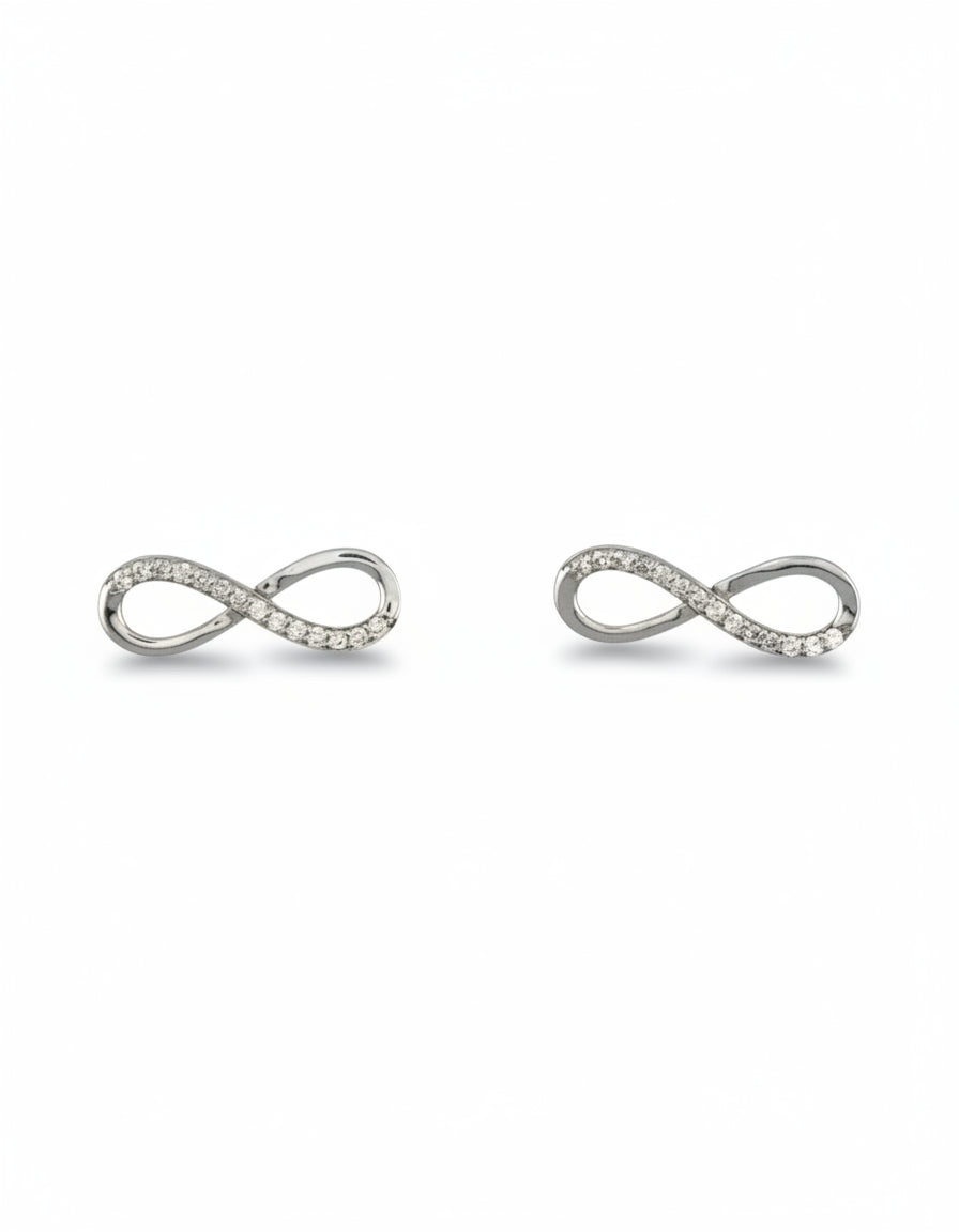 Infinity Stud Earrings with CZ
