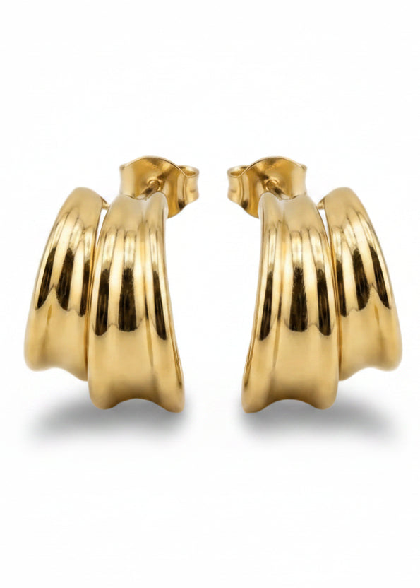 Sculpted Wave Hoops