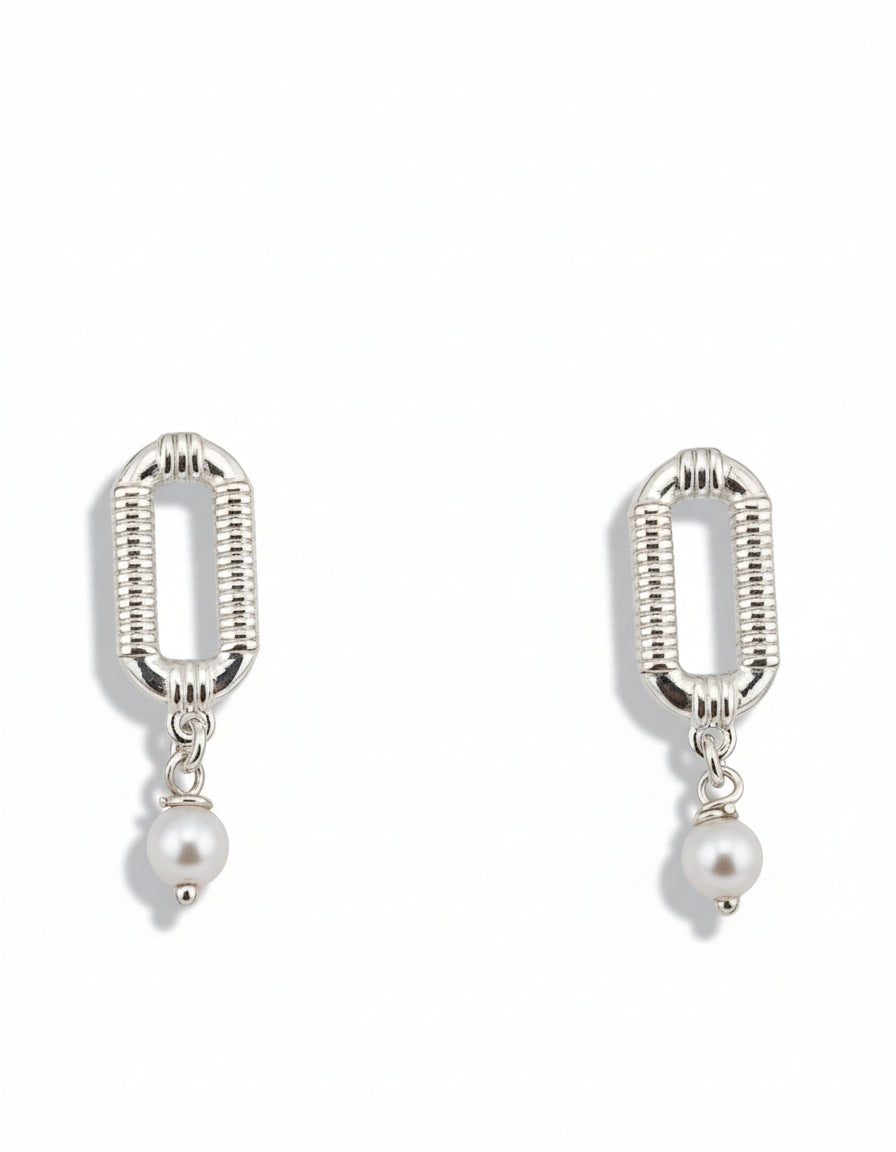 Pearl Drop Stud Earrings