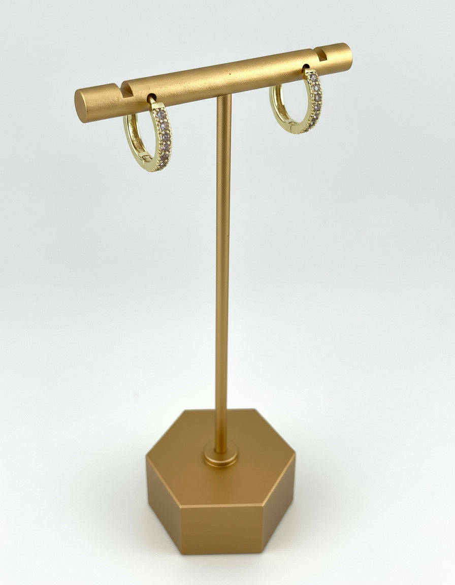 Mini Sparkle CZ Gold-Filled Hoops