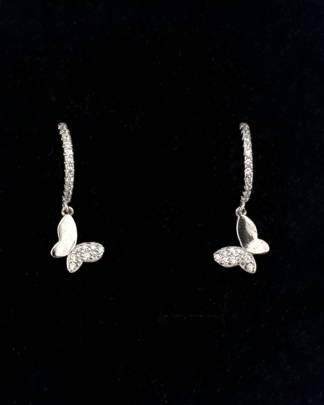 Butterfly Small Hoop Earrings with CZ