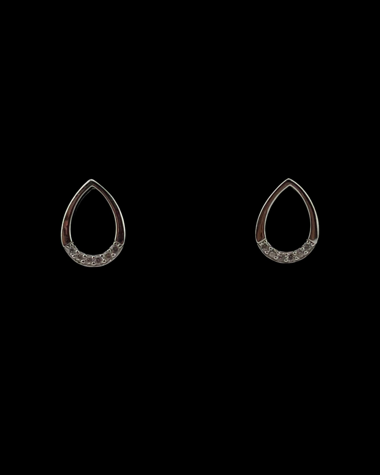 Teardrop Stud Earrings with CZ