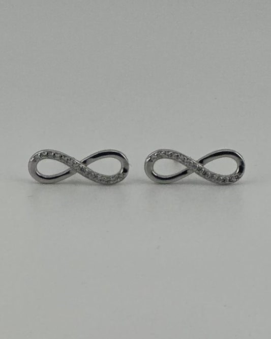 Infinity Stud Earrings with CZ