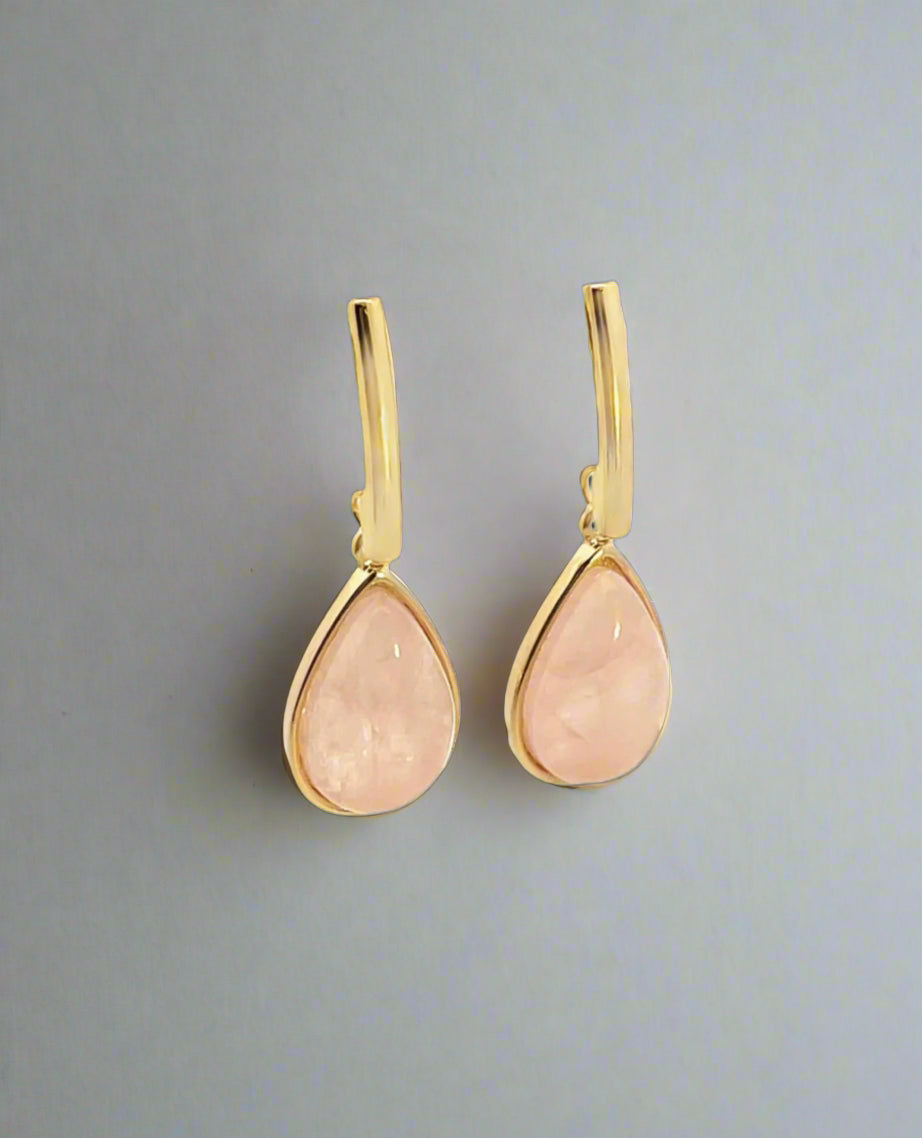 Tear Drop Natural Gemstone Earrings