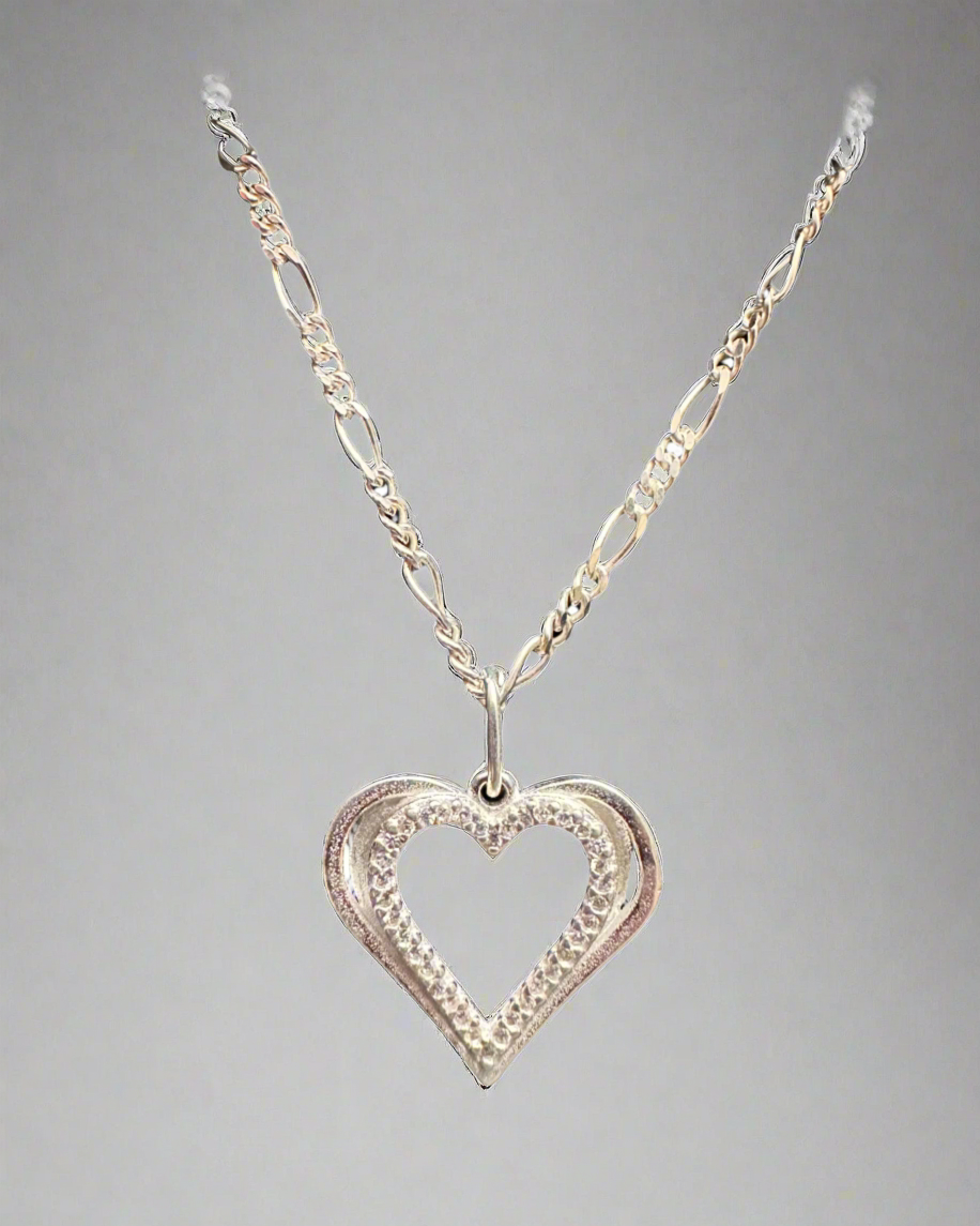 Heart shaped Silver necklace