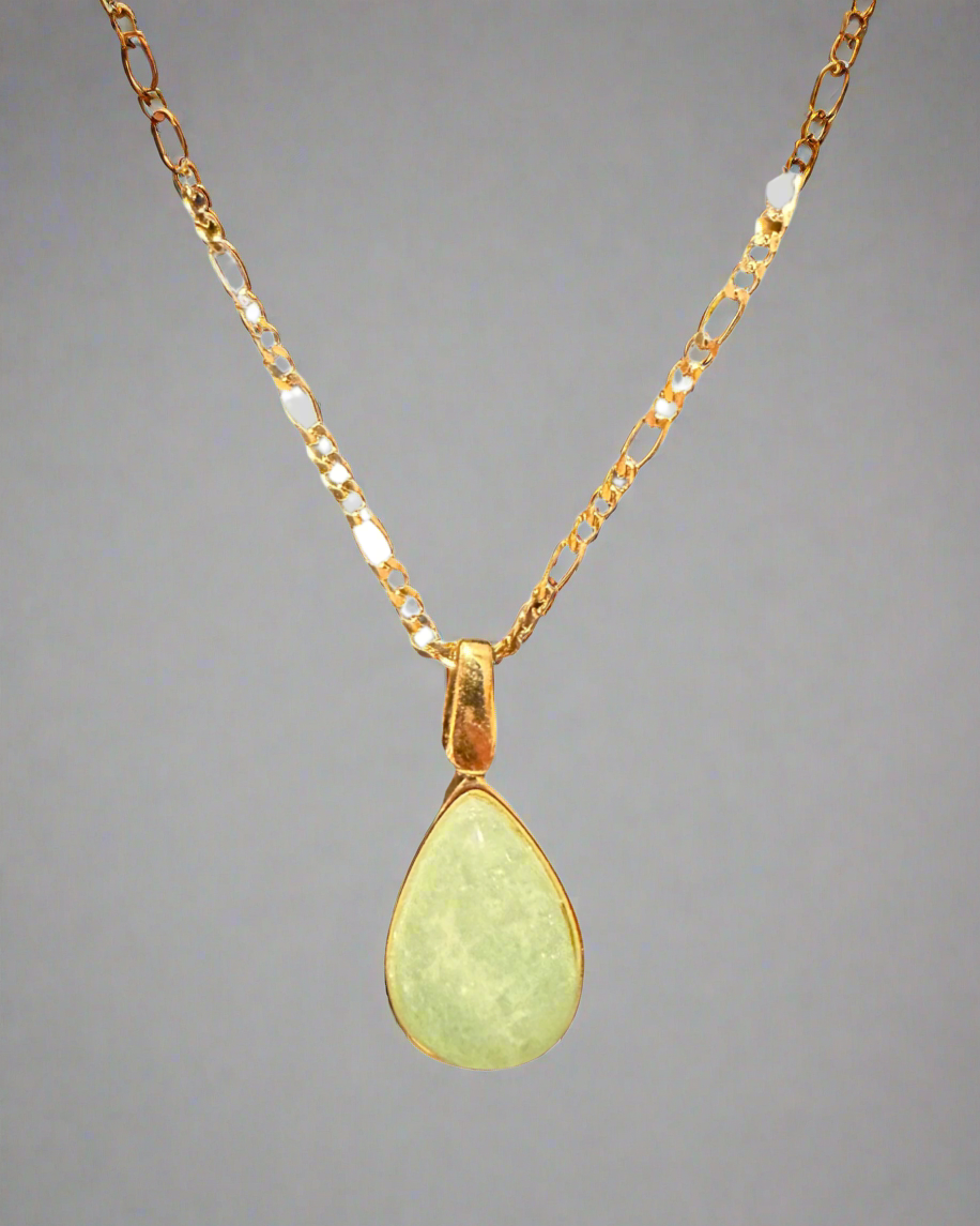 Tear Drop Natural Gemstone Necklace