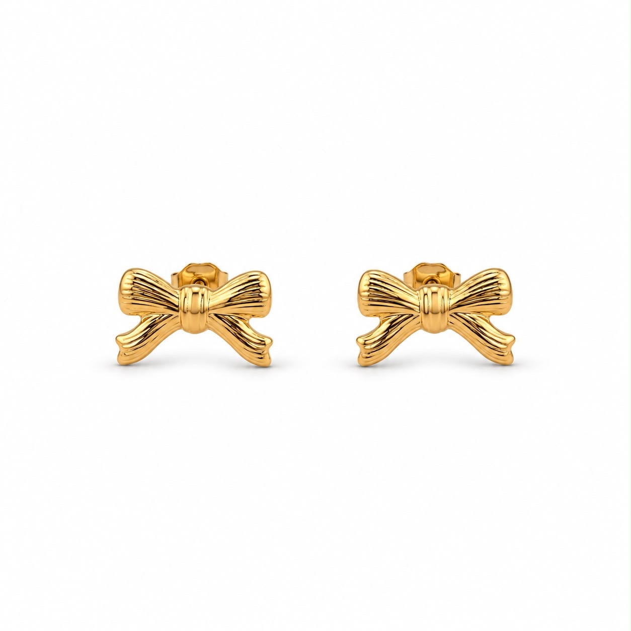The Coquette Ribbed Bow Stud Earrings