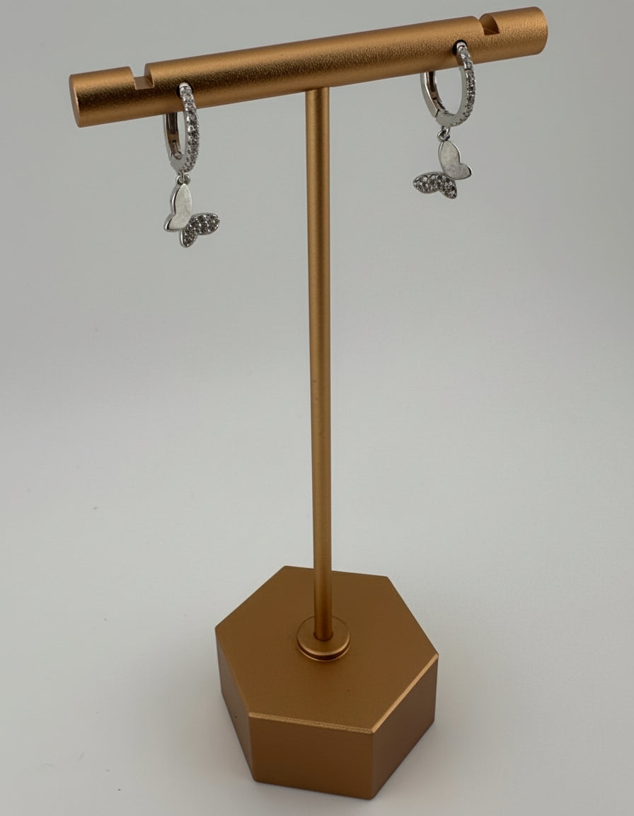 Butterfly Small Hoop Earrings with CZ