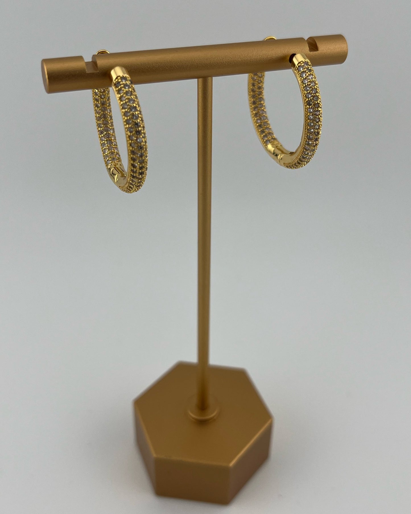Sparkling Gold Filled CZ Hoops