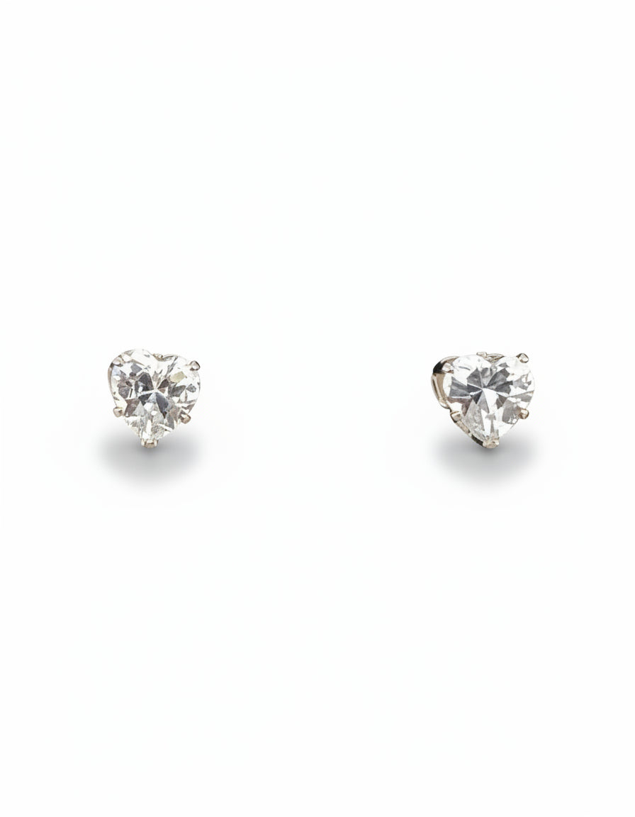 Heart-Shaped Stud Earrings