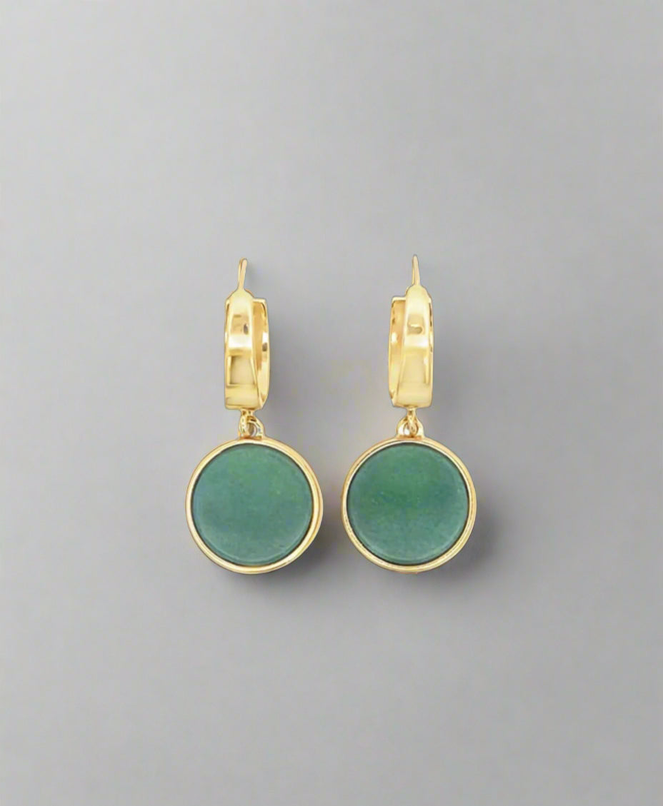 Natural Stone Round Earrings
