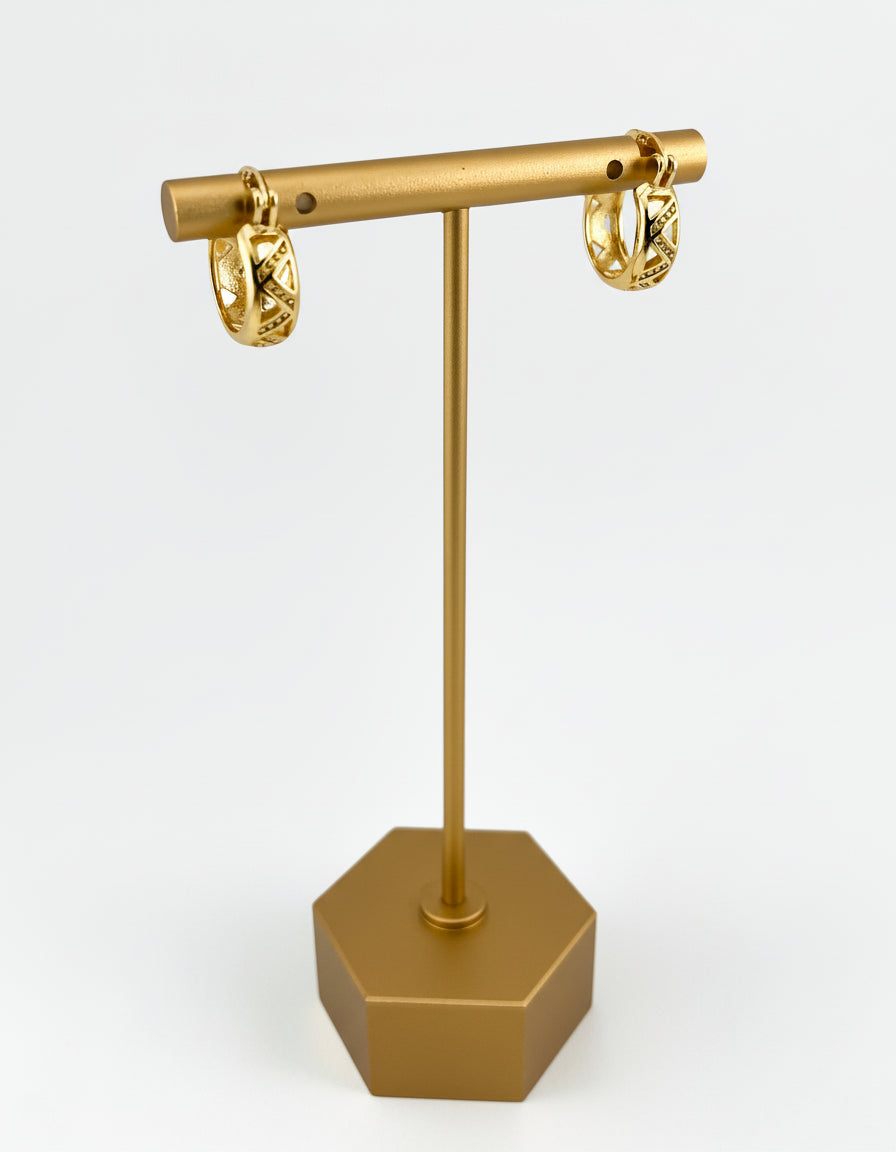 Crossed Elegance Gold-Filled Hoops