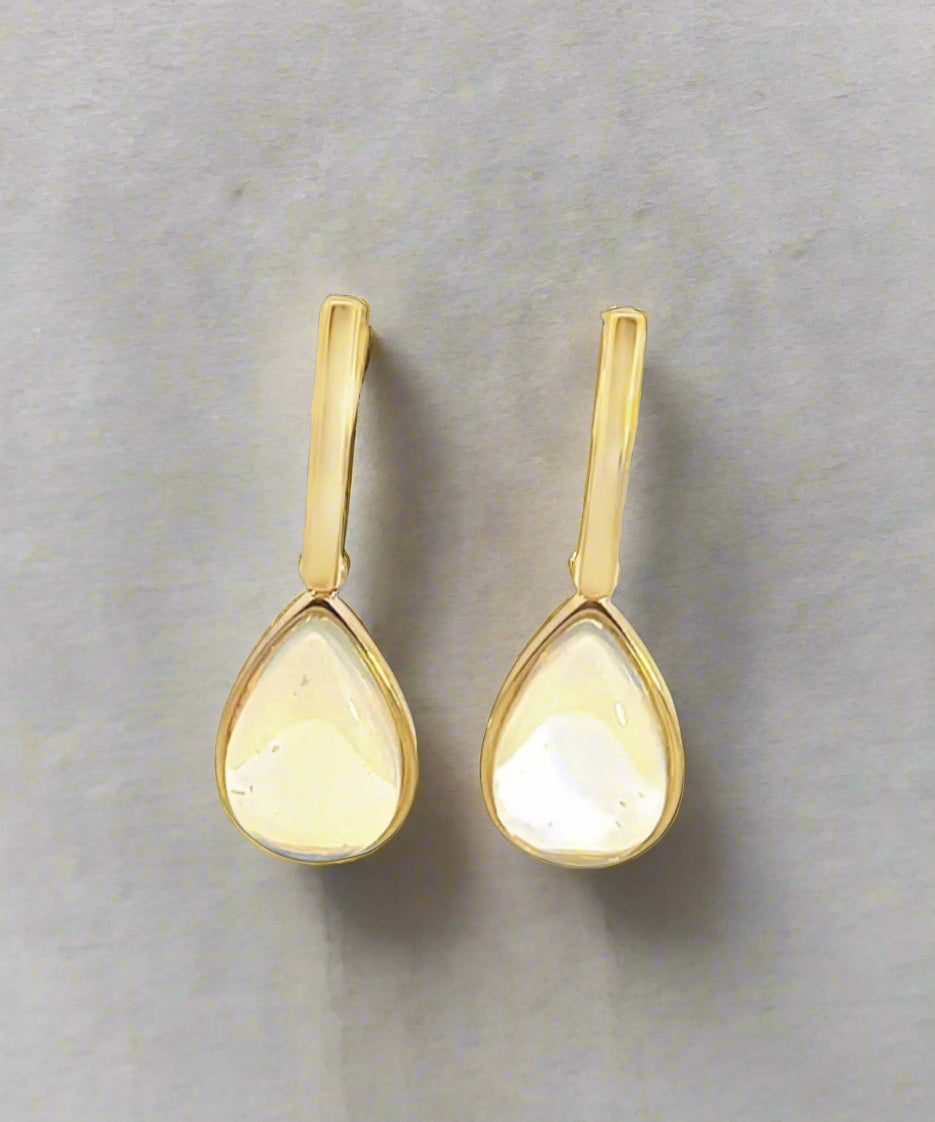 Tear Drop Natural Gemstone Earrings