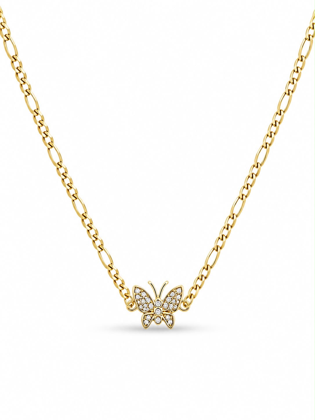 Pavé CZ Butterfly Station Necklace