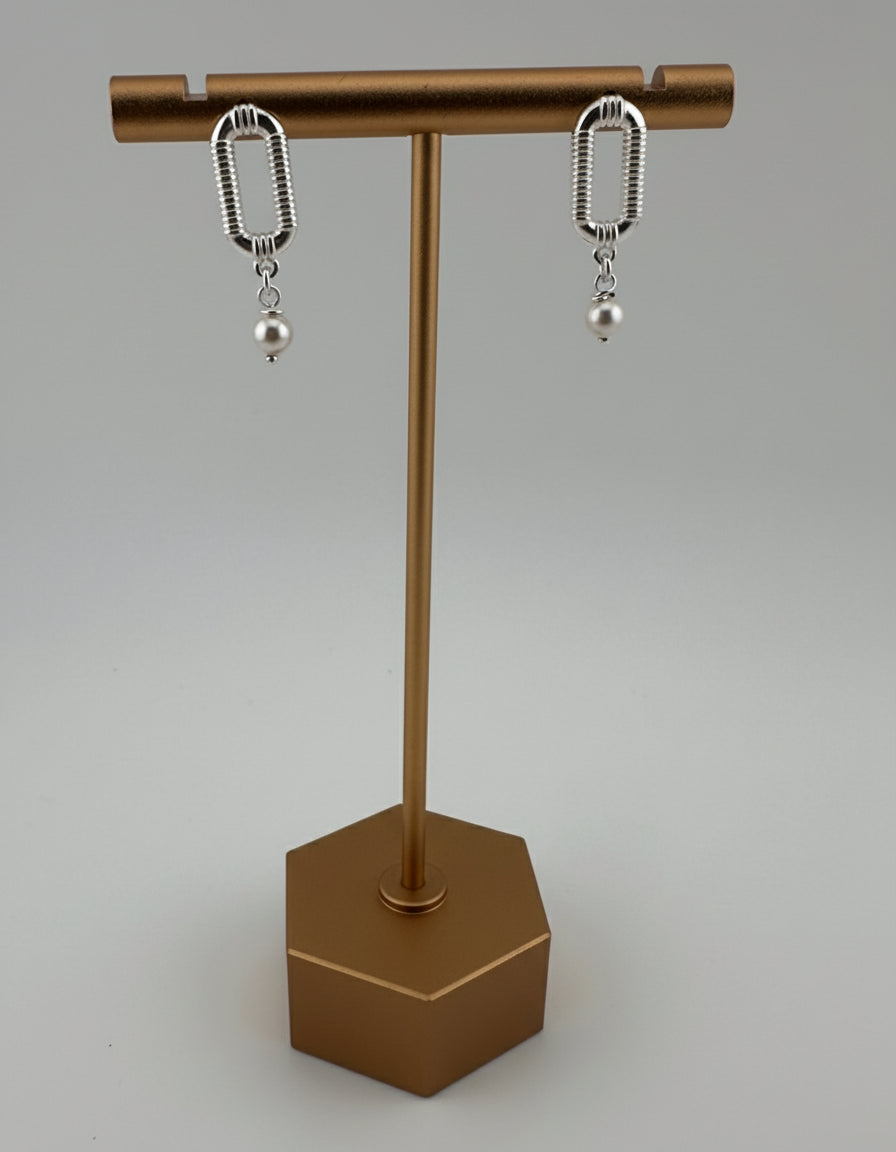 Pearl Drop Stud Earrings