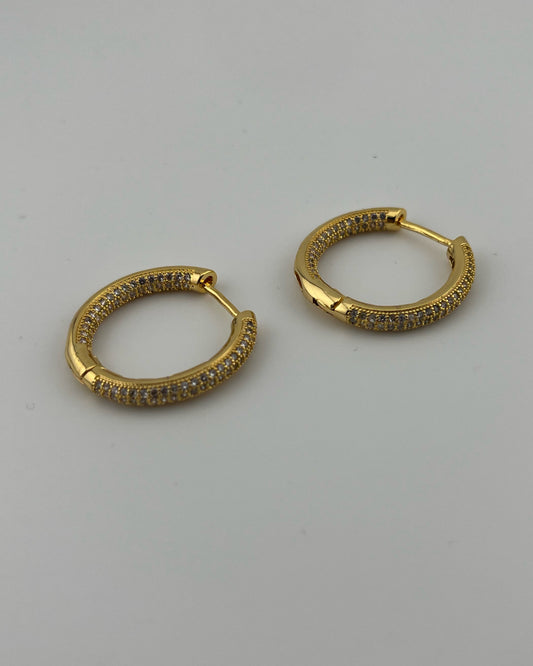Sparkling Gold Filled CZ Hoops
