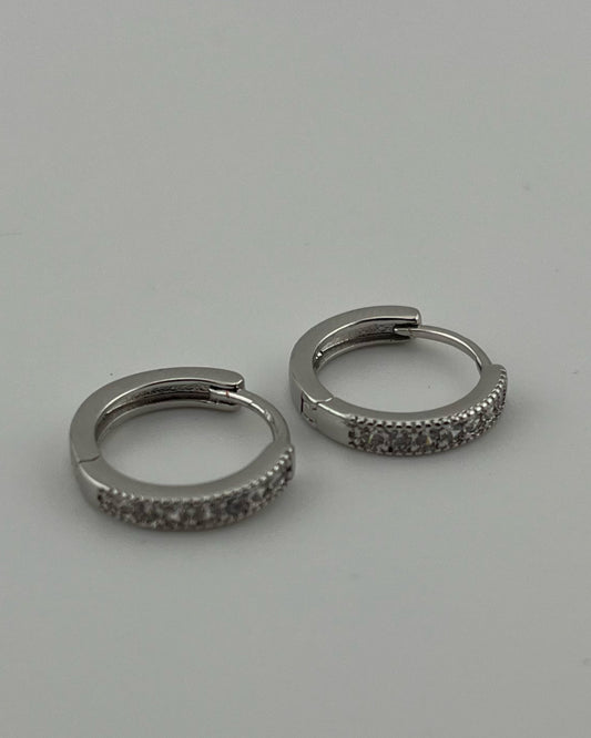Radiant Rhodium Gold-Filled CZ Hoops