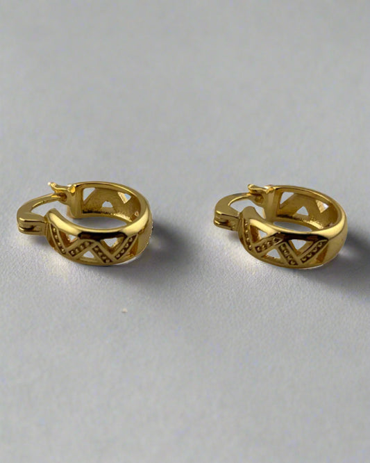 Crossed Elegance Gold-Filled Hoops