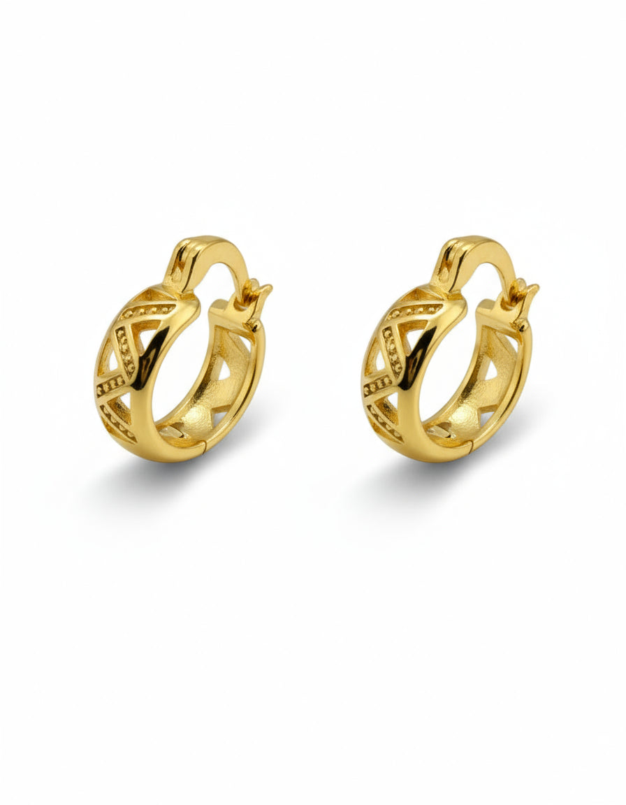 Crossed Elegance Gold-Filled Hoops