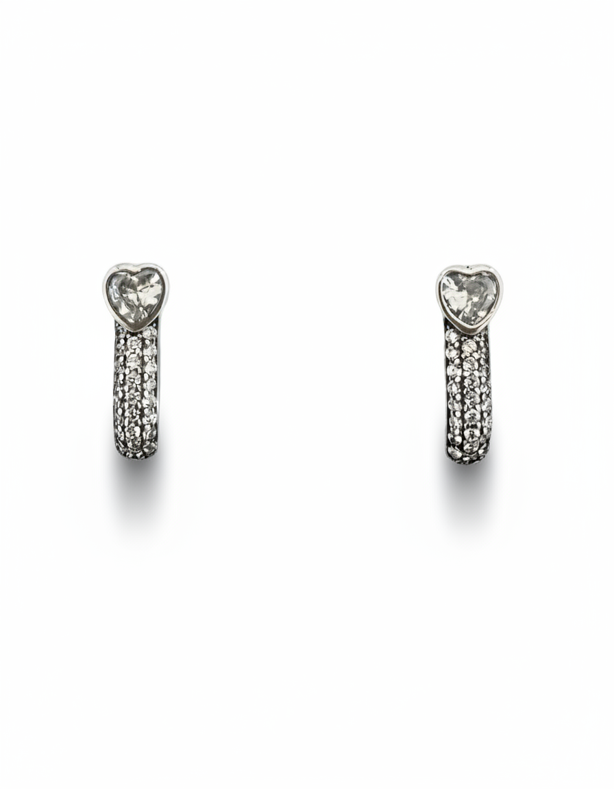 Heart Torch-Shaped Stud Earrings
