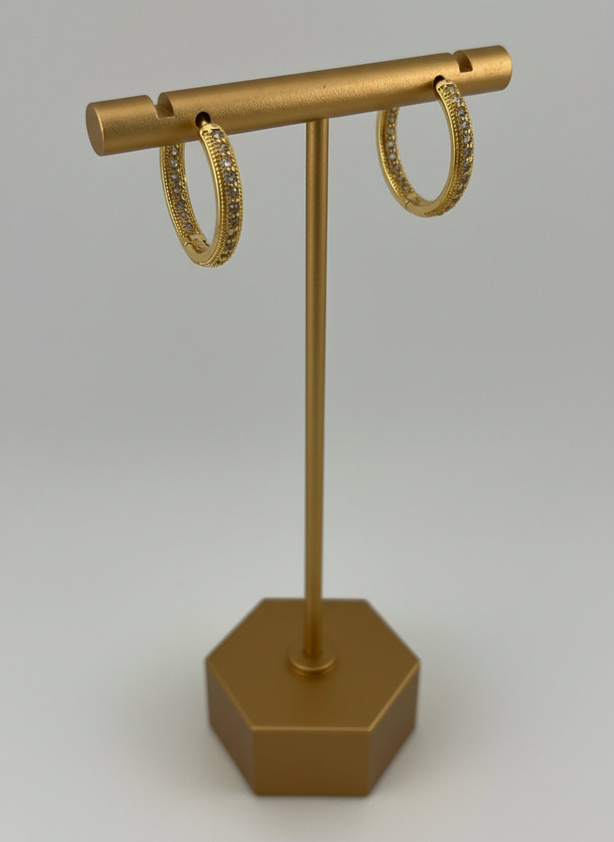 Luxe Shine CZ Gold-Filled Hoops