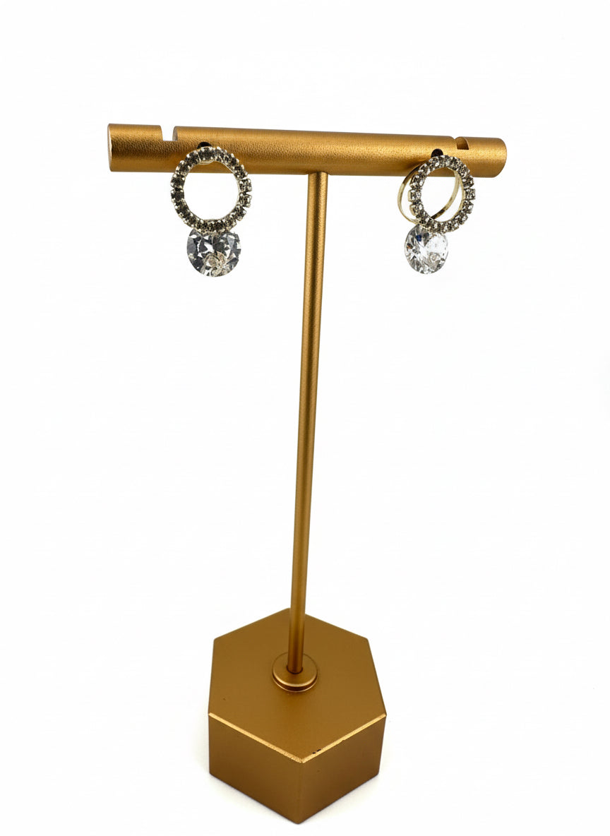 Halo Drop CZ Stud Earrings