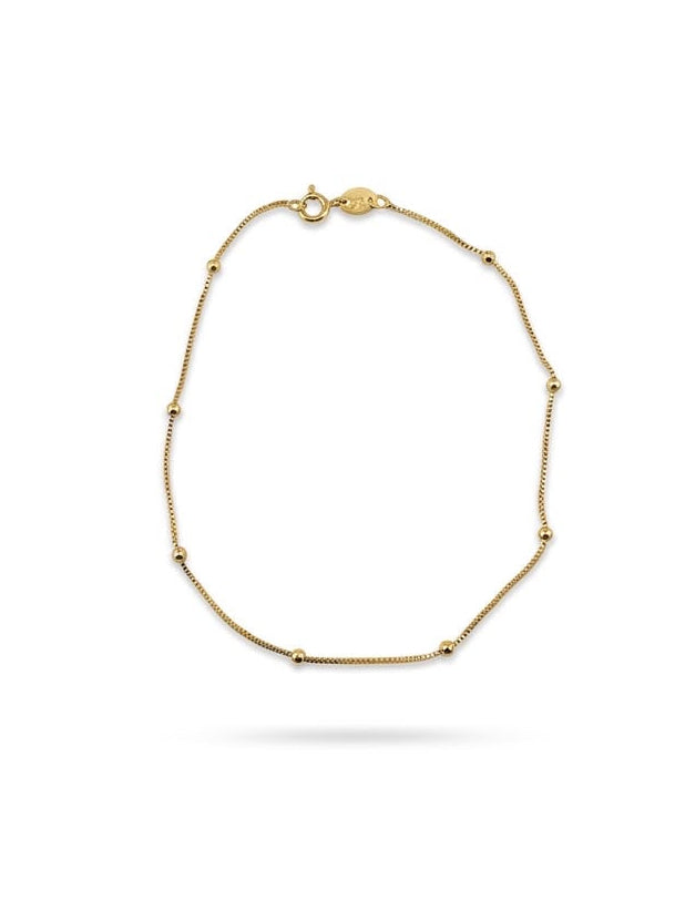 Beaded Station Box Chain Anklet